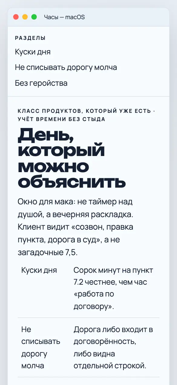 Часы — мобильная версия