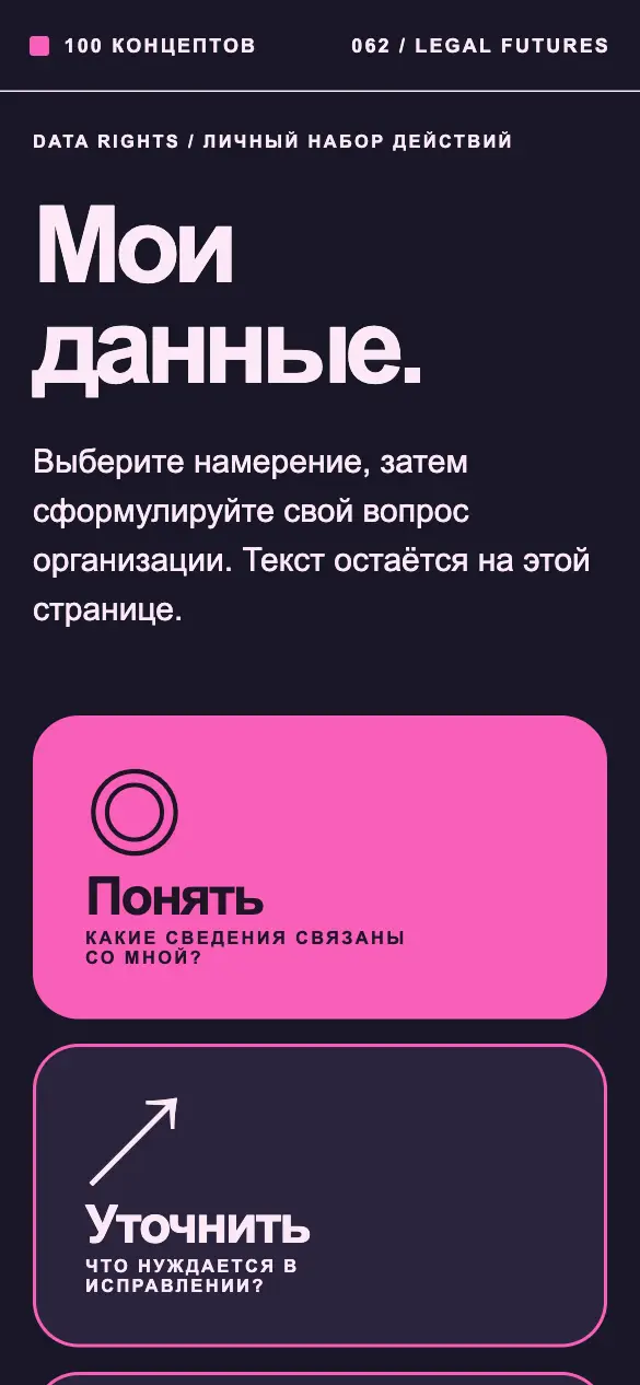 Data Rights — мобильная версия