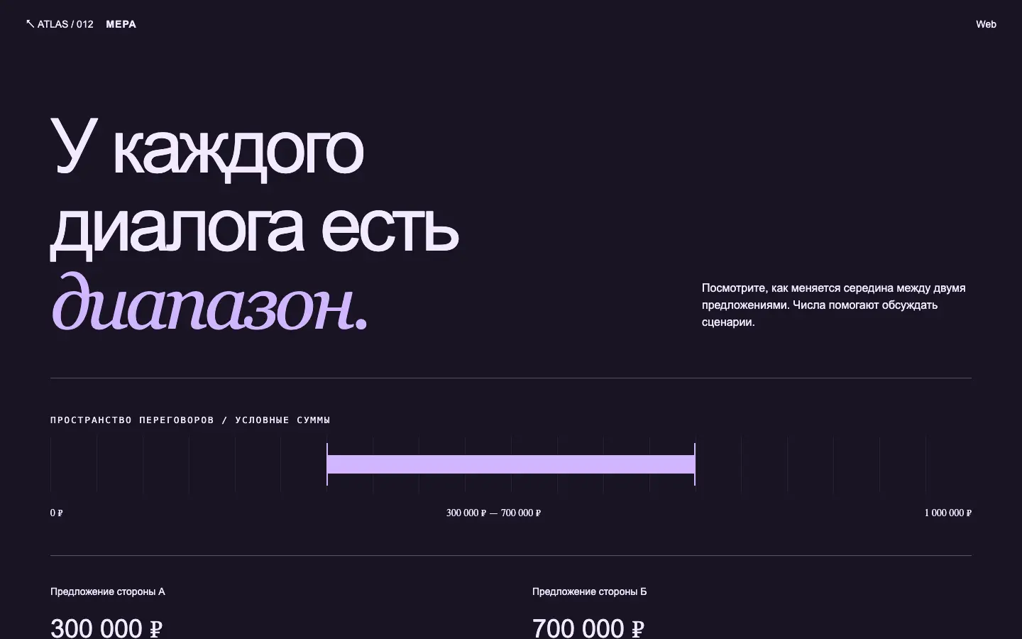 Мера — первый экран концепта