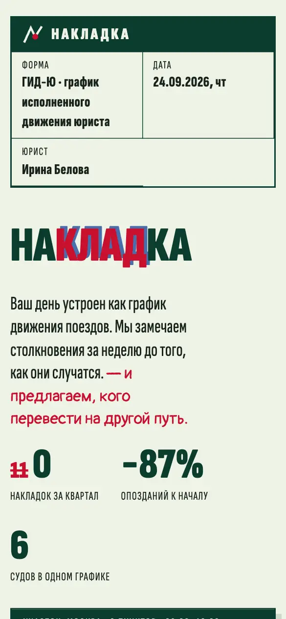 Накладка — мобильная версия
