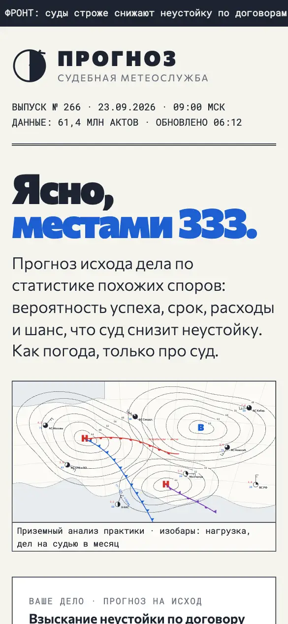 Прогноз — мобильная версия