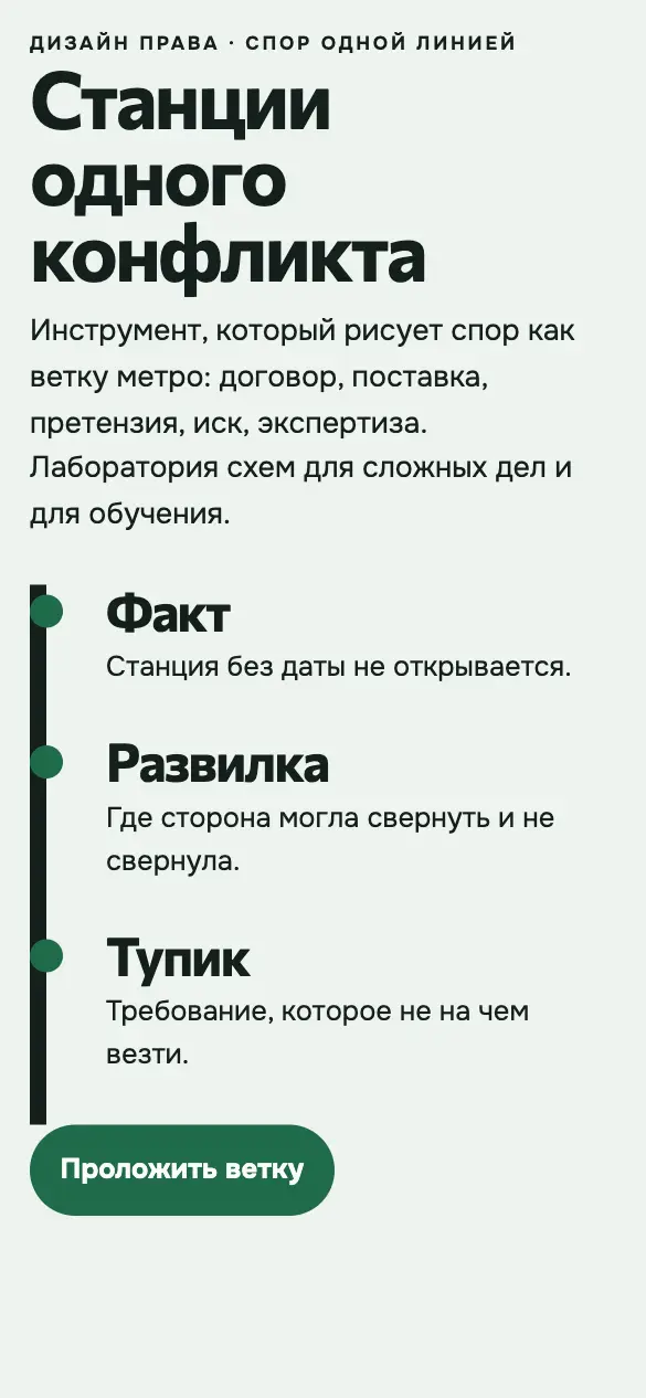 Схема спора — мобильная версия