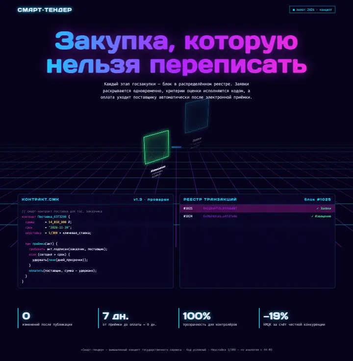 Смарт-тендер — страница целиком