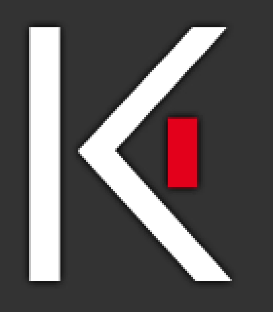 KAP Grotesk: «К» крупно: штрих, шеврон и красная плашка